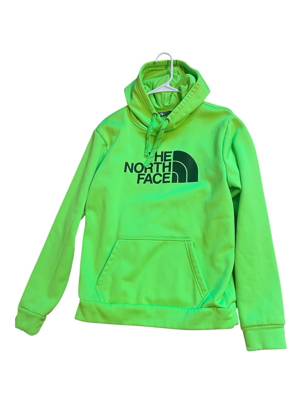 The North Face bright green hoodie